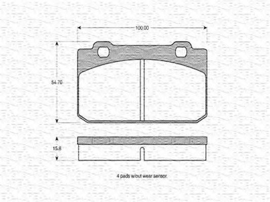 MAGNETI MARELLI 363702160157 Комплект гальмівних колодок, дискове гальмо