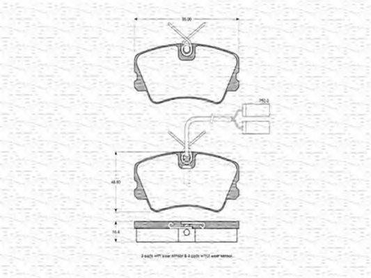 MAGNETI MARELLI 363702160207 Комплект гальмівних колодок, дискове гальмо