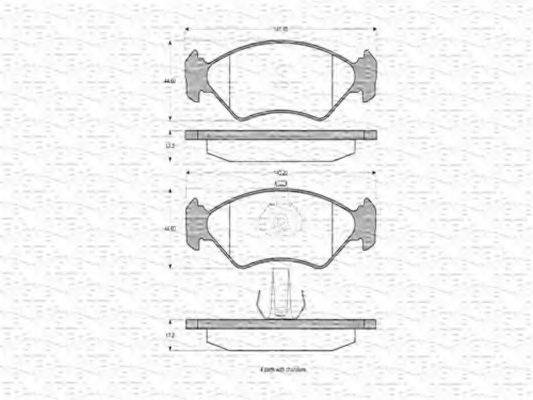 MAGNETI MARELLI 363702160332 Комплект гальмівних колодок, дискове гальмо