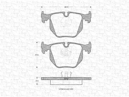 MAGNETI MARELLI 363702160367 Комплект гальмівних колодок, дискове гальмо