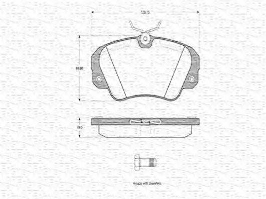 MAGNETI MARELLI 363702160371 Комплект гальмівних колодок, дискове гальмо