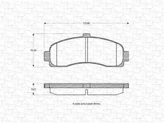 MAGNETI MARELLI 363702160539 Комплект гальмівних колодок, дискове гальмо