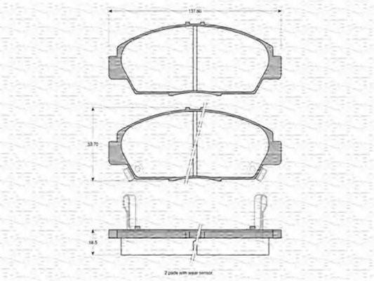 MAGNETI MARELLI 363702160541 Комплект гальмівних колодок, дискове гальмо