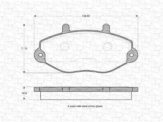 MAGNETI MARELLI 363702160552 Комплект гальмівних колодок, дискове гальмо