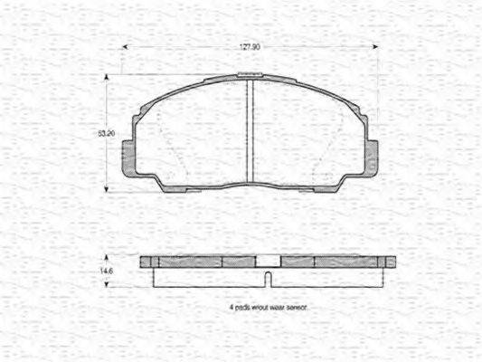 MAGNETI MARELLI 363702160576 Комплект гальмівних колодок, дискове гальмо