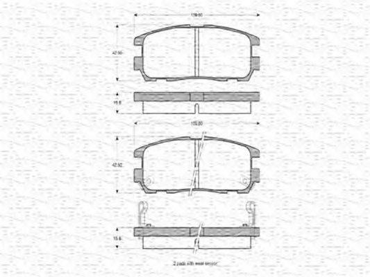 MAGNETI MARELLI 363702160618 Комплект гальмівних колодок, дискове гальмо