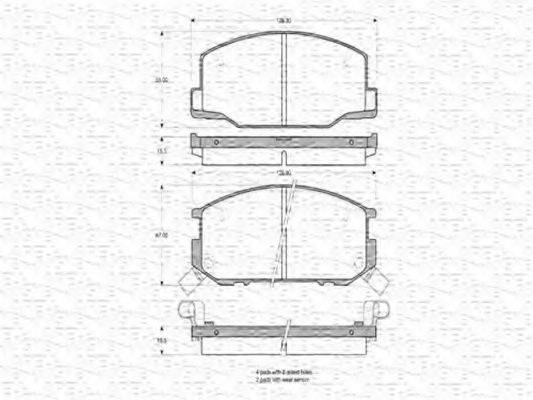 MAGNETI MARELLI 363702160620 Комплект гальмівних колодок, дискове гальмо