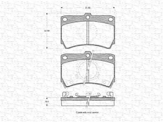 MAGNETI MARELLI 363702160816 Комплект гальмівних колодок, дискове гальмо