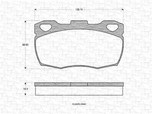 MAGNETI MARELLI 363702160829 Комплект гальмівних колодок, дискове гальмо