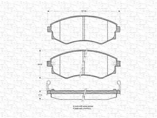 MAGNETI MARELLI 363702160974 Комплект гальмівних колодок, дискове гальмо