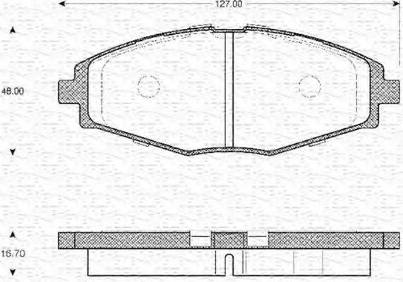 MAGNETI MARELLI 363702161051 Комплект гальмівних колодок, дискове гальмо