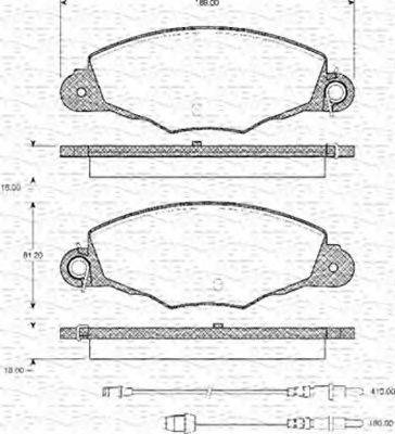 MAGNETI MARELLI 363702161083 Комплект гальмівних колодок, дискове гальмо