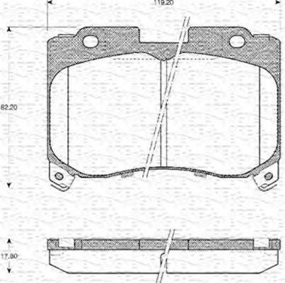 MAGNETI MARELLI 363702161118 Комплект гальмівних колодок, дискове гальмо