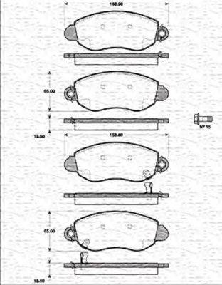 MAGNETI MARELLI 363702161217 Комплект гальмівних колодок, дискове гальмо