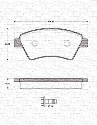 MAGNETI MARELLI 363702161246 Комплект гальмівних колодок, дискове гальмо