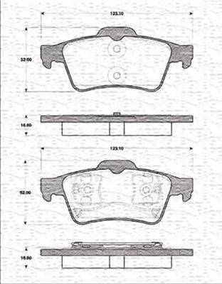 MAGNETI MARELLI 363702161273 Комплект гальмівних колодок, дискове гальмо