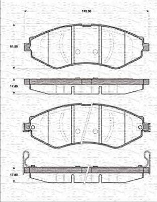 MAGNETI MARELLI 363702161285 Комплект гальмівних колодок, дискове гальмо