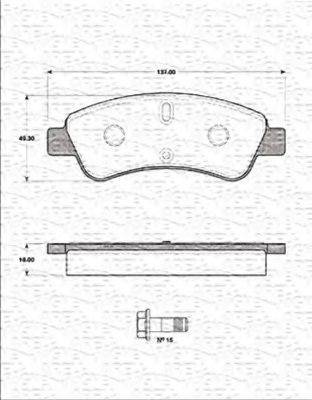 MAGNETI MARELLI 363702161307 Комплект гальмівних колодок, дискове гальмо