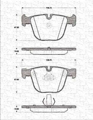 MAGNETI MARELLI 363702161334 Комплект гальмівних колодок, дискове гальмо