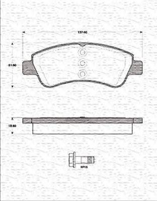 MAGNETI MARELLI 363702161418 Комплект гальмівних колодок, дискове гальмо