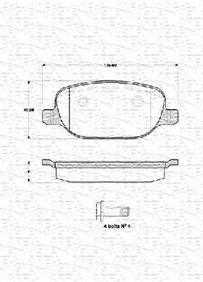 MAGNETI MARELLI 363702161434 Комплект гальмівних колодок, дискове гальмо