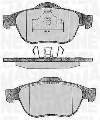 MAGNETI MARELLI 363916060571 Комплект гальмівних колодок, дискове гальмо