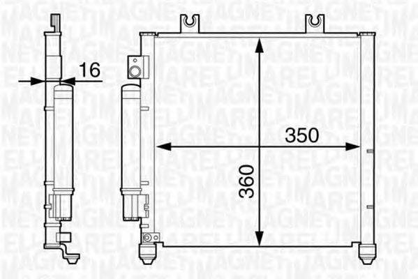 MAGNETI MARELLI 350203357000 Конденсатор, кондиціонер