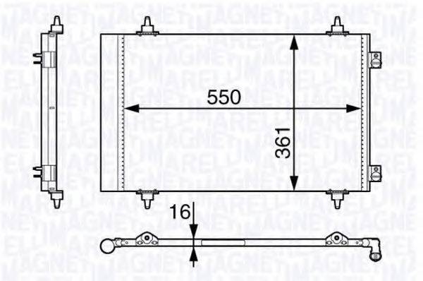 MAGNETI MARELLI 350203710000 Конденсатор, кондиціонер