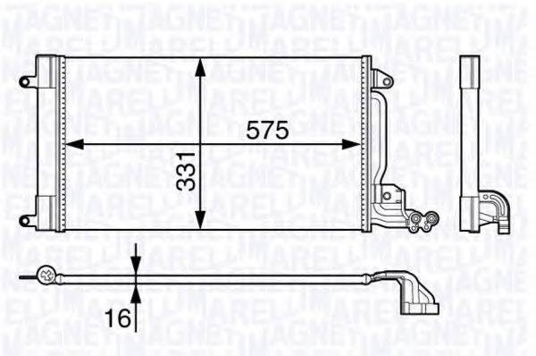 MAGNETI MARELLI 350203715000 Конденсатор, кондиціонер