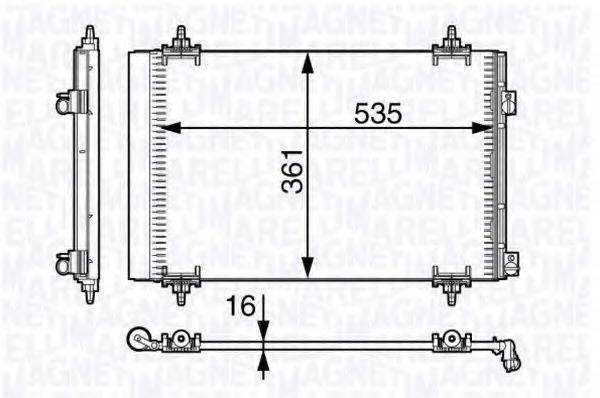 MAGNETI MARELLI 350203721000 Конденсатор, кондиціонер