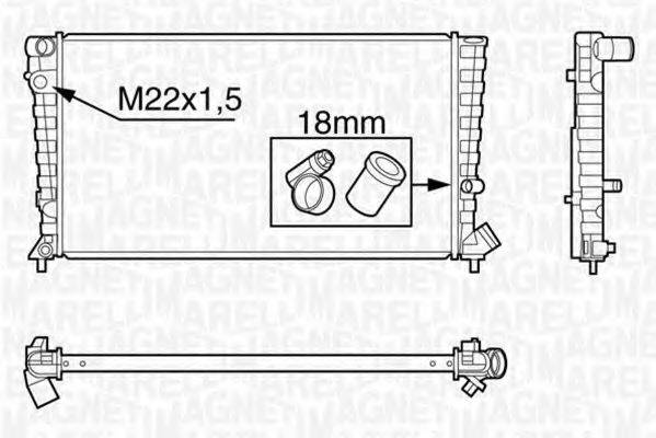 MAGNETI MARELLI 350213118400 Радіатор, охолодження двигуна