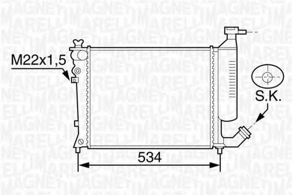 MAGNETI MARELLI 350213119009 Радіатор, охолодження двигуна