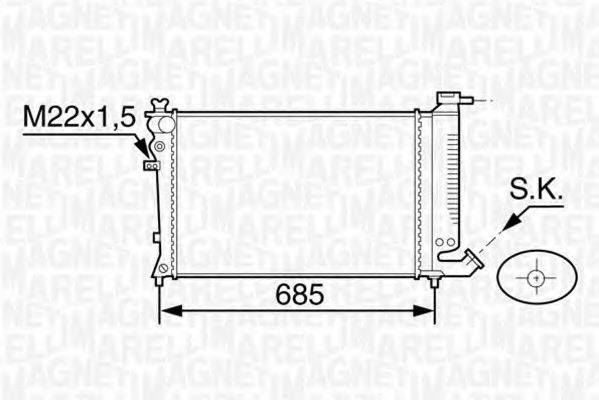 MAGNETI MARELLI 350213119100 Радіатор, охолодження двигуна