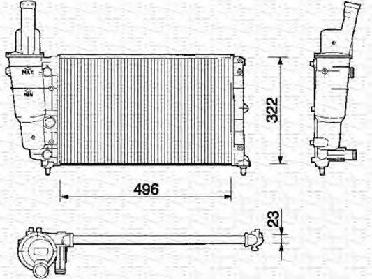 MAGNETI MARELLI 350213120000 Радіатор, охолодження двигуна