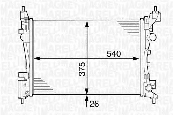 MAGNETI MARELLI 350213126500 Радіатор, охолодження двигуна