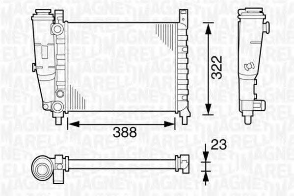 MAGNETI MARELLI 350213129000 Радіатор, охолодження двигуна