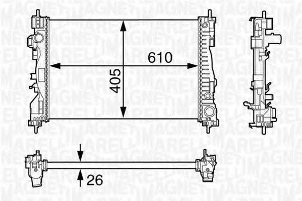 MAGNETI MARELLI 350213129700 Радіатор, охолодження двигуна