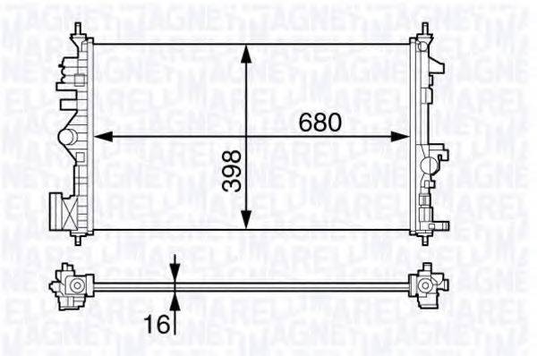 MAGNETI MARELLI 350213140900 Радіатор, охолодження двигуна