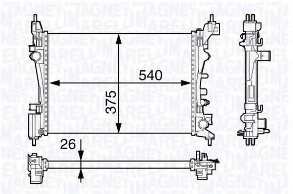 MAGNETI MARELLI 350213143100 Радіатор, охолодження двигуна