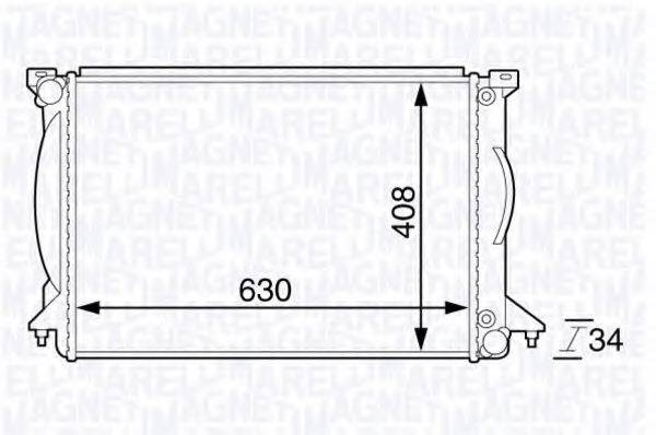 MAGNETI MARELLI 350213143900 Радіатор, охолодження двигуна