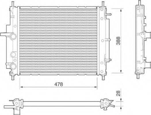 MAGNETI MARELLI 350213175000 Радіатор, охолодження двигуна