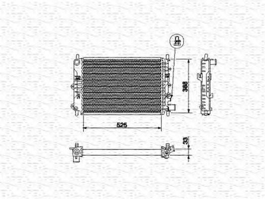 MAGNETI MARELLI 350213494000 Радіатор, охолодження двигуна