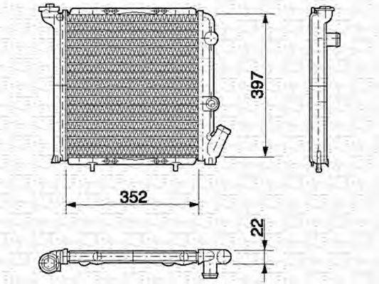 MAGNETI MARELLI 350213614000 Радіатор, охолодження двигуна