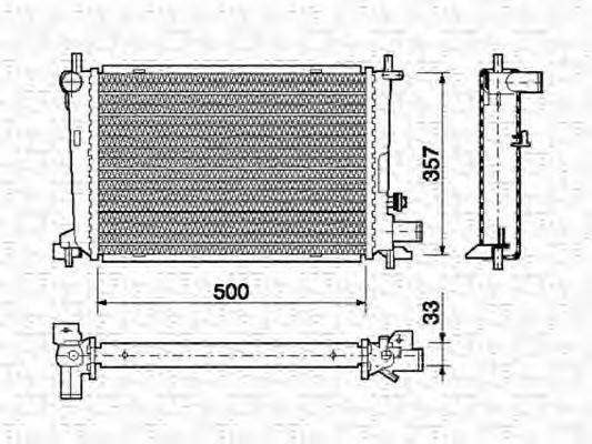 MAGNETI MARELLI 350213725000 Радіатор, охолодження двигуна