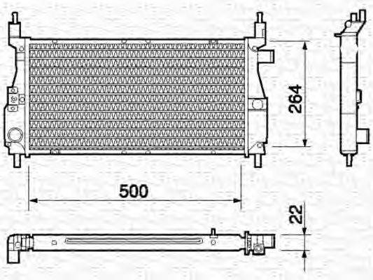 MAGNETI MARELLI 350213761000 Радіатор, охолодження двигуна