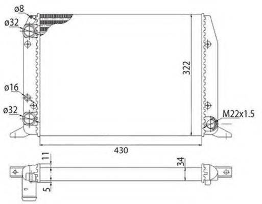 MAGNETI MARELLI 350213404003 Радіатор, охолодження двигуна