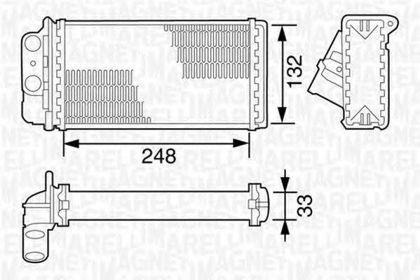 MAGNETI MARELLI 350218076000 Теплообмінник, опалення салону