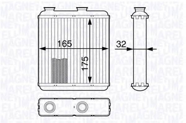 MAGNETI MARELLI 350218345000 Теплообмінник, опалення салону