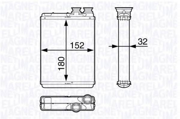 MAGNETI MARELLI 350218355000 Теплообмінник, опалення салону